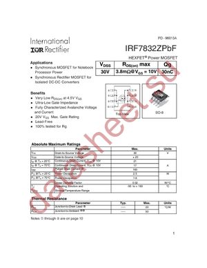 IRF7832ZPBF datasheet  